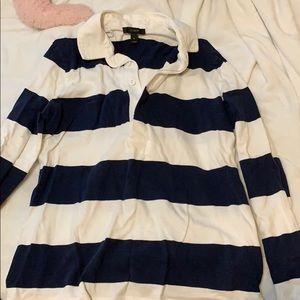 J. Crew Rugby Stripe Polo in Navy/White
